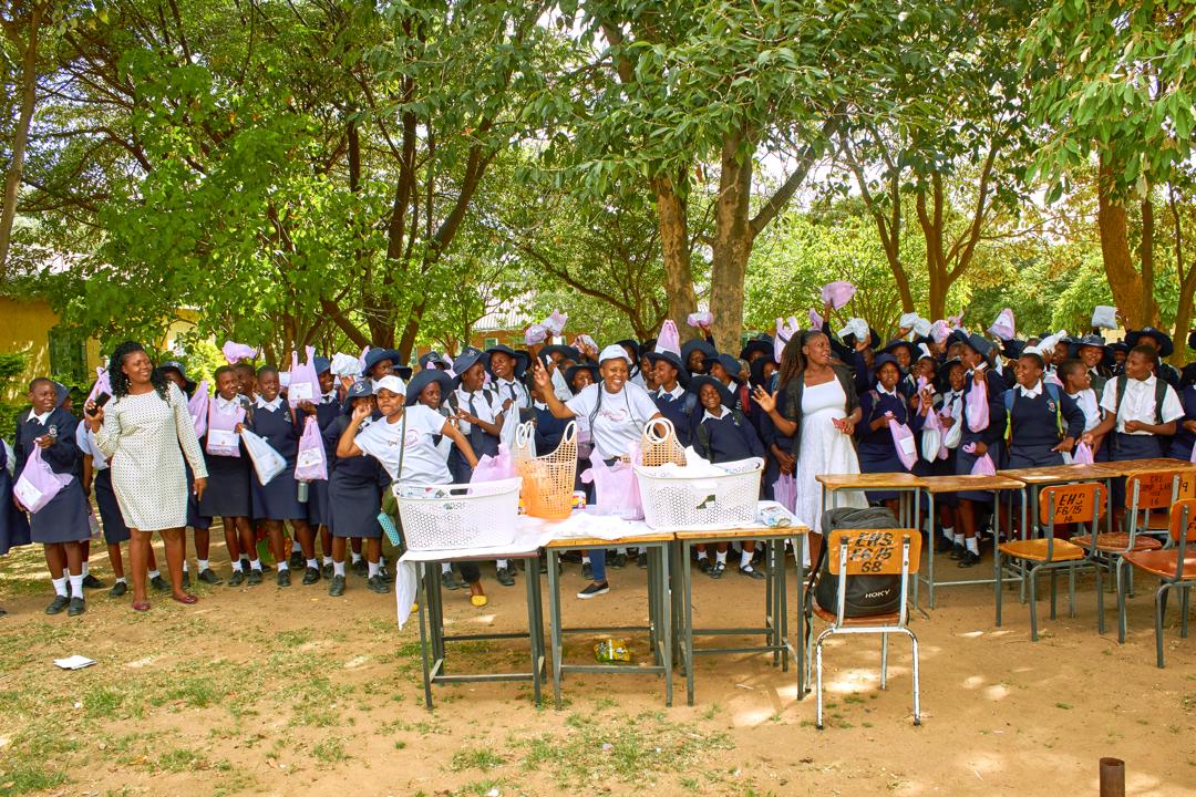 Students with dignity kits